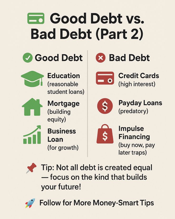Debt management illustration explaining borrowing choices
