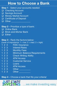 Bank account selection educational illustration